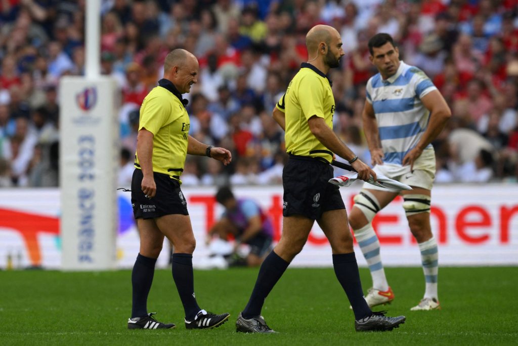 Referee Jaco Peyper’s World Cup quarter-final ends in the 16th minute
