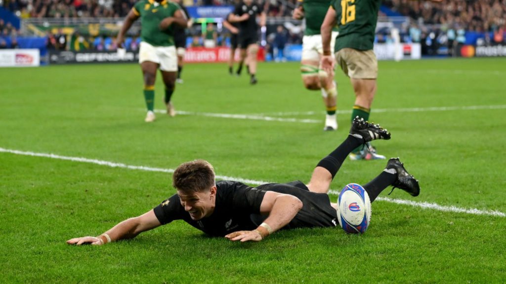 South Africa concede their first ever World Cup final try