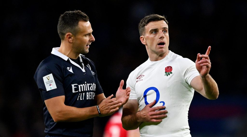 England flyhalf George Ford isn’t happy about his charge-down